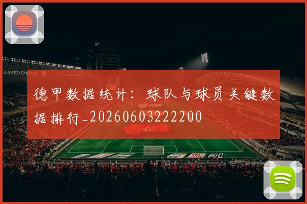 德甲数据统计:球队与球员关键数据排行_20260603222200
